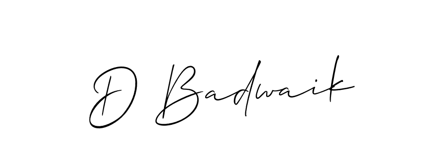 Make a short D Badwaik signature style. Manage your documents anywhere anytime using Allison_Script. Create and add eSignatures, submit forms, share and send files easily. D Badwaik signature style 2 images and pictures png