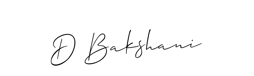 Also we have D Bakshani name is the best signature style. Create professional handwritten signature collection using Allison_Script autograph style. D Bakshani signature style 2 images and pictures png