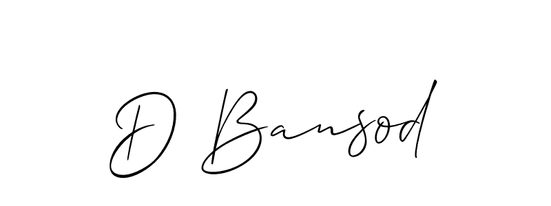 if you are searching for the best signature style for your name D Bansod. so please give up your signature search. here we have designed multiple signature styles  using Allison_Script. D Bansod signature style 2 images and pictures png