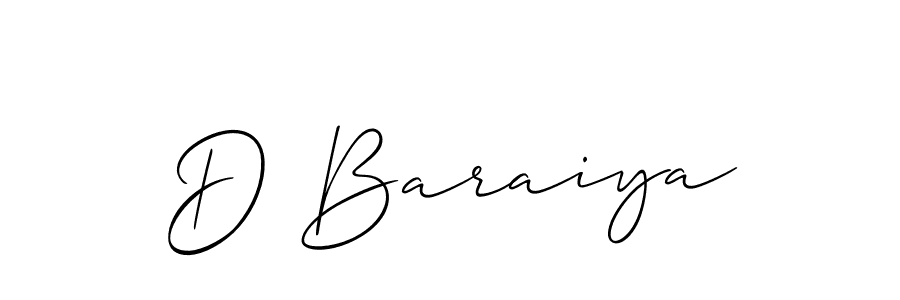 How to make D Baraiya signature? Allison_Script is a professional autograph style. Create handwritten signature for D Baraiya name. D Baraiya signature style 2 images and pictures png