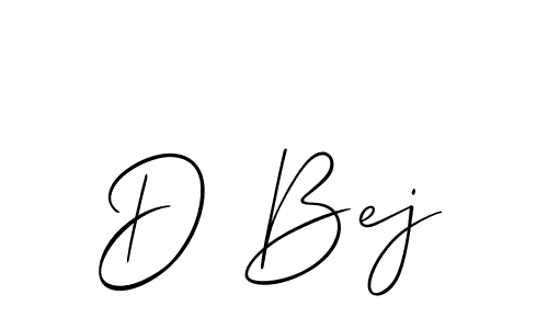Create a beautiful signature design for name D Bej. With this signature (Allison_Script) fonts, you can make a handwritten signature for free. D Bej signature style 2 images and pictures png