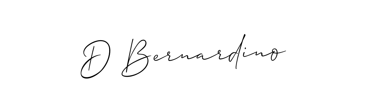 Also we have D Bernardino name is the best signature style. Create professional handwritten signature collection using Allison_Script autograph style. D Bernardino signature style 2 images and pictures png