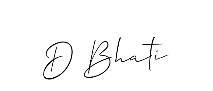 Make a beautiful signature design for name D Bhati. With this signature (Allison_Script) style, you can create a handwritten signature for free. D Bhati signature style 2 images and pictures png