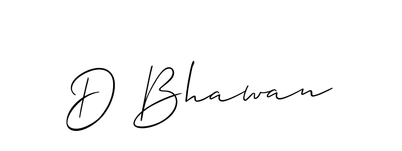 You should practise on your own different ways (Allison_Script) to write your name (D Bhawan) in signature. don't let someone else do it for you. D Bhawan signature style 2 images and pictures png