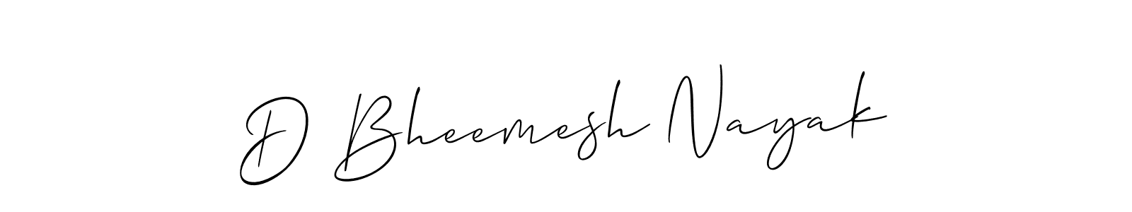 How to make D Bheemesh Nayak name signature. Use Allison_Script style for creating short signs online. This is the latest handwritten sign. D Bheemesh Nayak signature style 2 images and pictures png