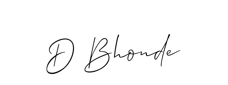 Use a signature maker to create a handwritten signature online. With this signature software, you can design (Allison_Script) your own signature for name D Bhonde. D Bhonde signature style 2 images and pictures png