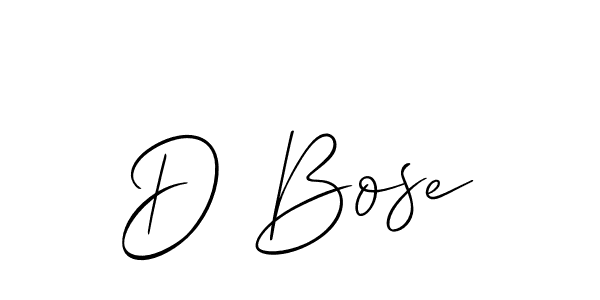 The best way (Allison_Script) to make a short signature is to pick only two or three words in your name. The name D Bose include a total of six letters. For converting this name. D Bose signature style 2 images and pictures png