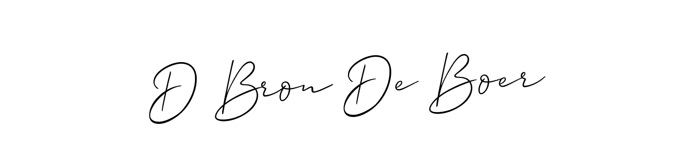 How to make D Bron De Boer name signature. Use Allison_Script style for creating short signs online. This is the latest handwritten sign. D Bron De Boer signature style 2 images and pictures png