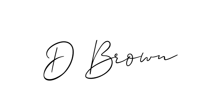 Create a beautiful signature design for name D Brown. With this signature (Allison_Script) fonts, you can make a handwritten signature for free. D Brown signature style 2 images and pictures png