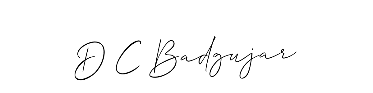 Design your own signature with our free online signature maker. With this signature software, you can create a handwritten (Allison_Script) signature for name D C Badgujar. D C Badgujar signature style 2 images and pictures png