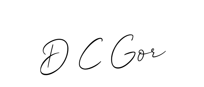 Make a beautiful signature design for name D C Gor. With this signature (Allison_Script) style, you can create a handwritten signature for free. D C Gor signature style 2 images and pictures png
