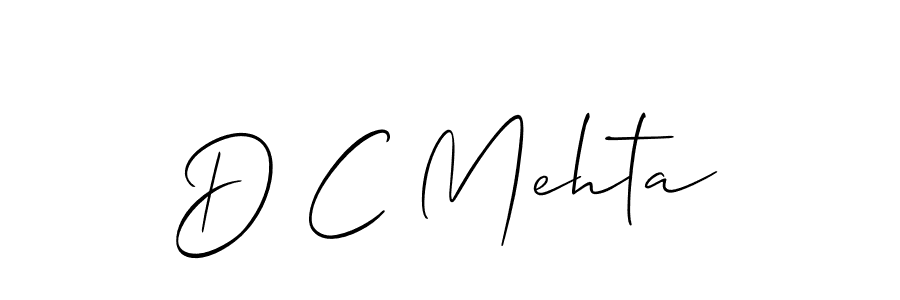 Make a beautiful signature design for name D C Mehta. With this signature (Allison_Script) style, you can create a handwritten signature for free. D C Mehta signature style 2 images and pictures png