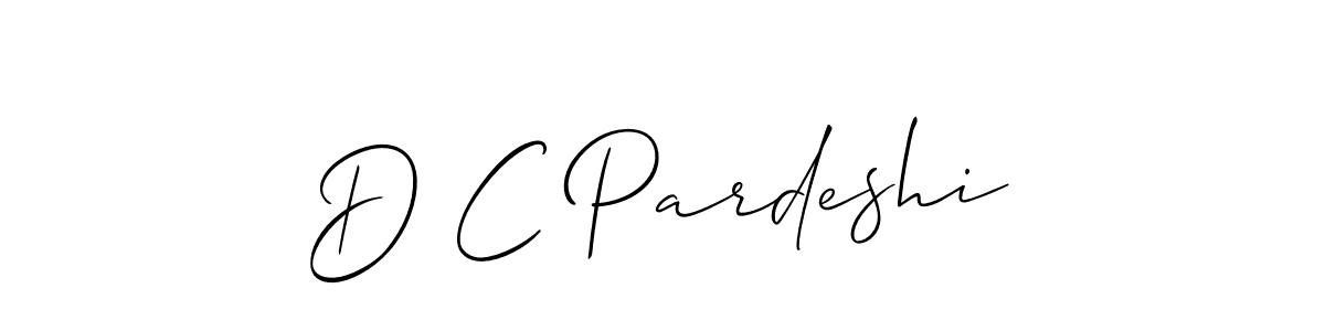 Use a signature maker to create a handwritten signature online. With this signature software, you can design (Allison_Script) your own signature for name D C Pardeshi. D C Pardeshi signature style 2 images and pictures png