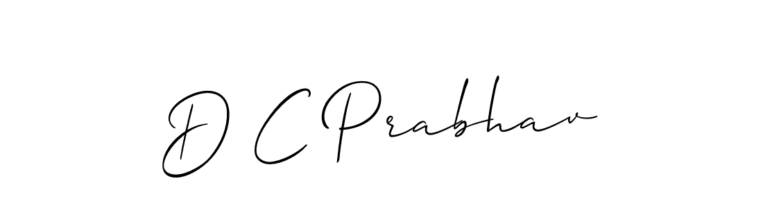 Also You can easily find your signature by using the search form. We will create D C Prabhav name handwritten signature images for you free of cost using Allison_Script sign style. D C Prabhav signature style 2 images and pictures png