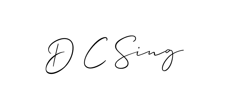 How to Draw D C Sing signature style? Allison_Script is a latest design signature styles for name D C Sing. D C Sing signature style 2 images and pictures png