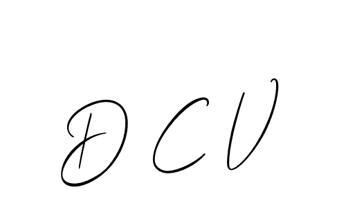 The best way (Allison_Script) to make a short signature is to pick only two or three words in your name. The name D C V include a total of six letters. For converting this name. D C V signature style 2 images and pictures png