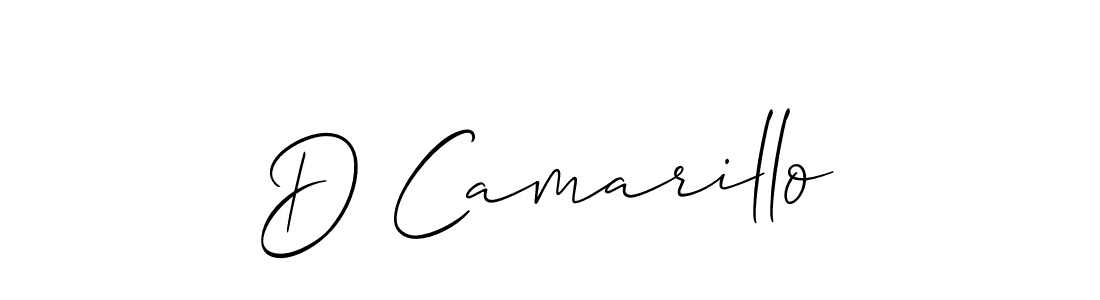 Use a signature maker to create a handwritten signature online. With this signature software, you can design (Allison_Script) your own signature for name D Camarillo. D Camarillo signature style 2 images and pictures png