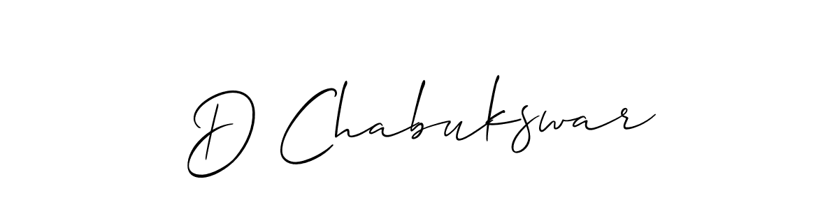 Design your own signature with our free online signature maker. With this signature software, you can create a handwritten (Allison_Script) signature for name D Chabukswar. D Chabukswar signature style 2 images and pictures png