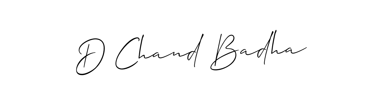 Make a beautiful signature design for name D Chand Badha. With this signature (Allison_Script) style, you can create a handwritten signature for free. D Chand Badha signature style 2 images and pictures png