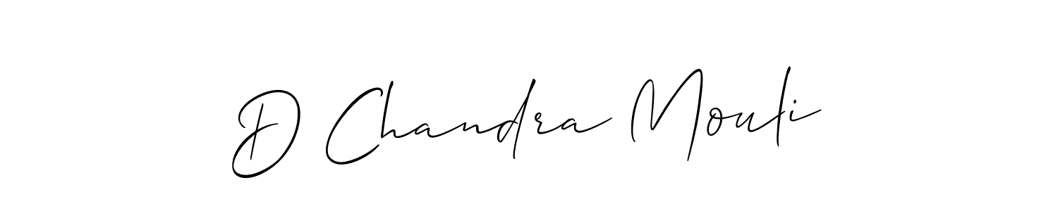 The best way (Allison_Script) to make a short signature is to pick only two or three words in your name. The name D Chandra Mouli include a total of six letters. For converting this name. D Chandra Mouli signature style 2 images and pictures png