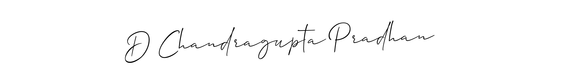 Make a short D Chandragupta Pradhan signature style. Manage your documents anywhere anytime using Allison_Script. Create and add eSignatures, submit forms, share and send files easily. D Chandragupta Pradhan signature style 2 images and pictures png