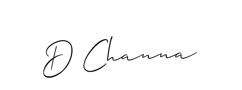 You should practise on your own different ways (Allison_Script) to write your name (D Channa) in signature. don't let someone else do it for you. D Channa signature style 2 images and pictures png