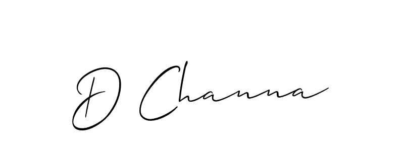 How to make D Channa signature? Allison_Script is a professional autograph style. Create handwritten signature for D Channa name. D Channa signature style 2 images and pictures png