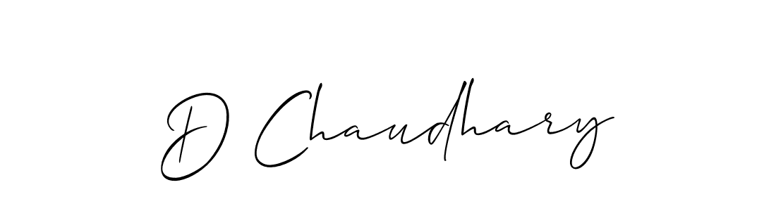 The best way (Allison_Script) to make a short signature is to pick only two or three words in your name. The name D Chaudhary include a total of six letters. For converting this name. D Chaudhary signature style 2 images and pictures png