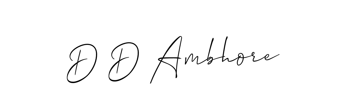 Design your own signature with our free online signature maker. With this signature software, you can create a handwritten (Allison_Script) signature for name D D Ambhore. D D Ambhore signature style 2 images and pictures png