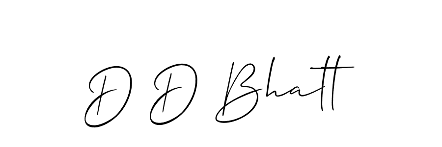 Create a beautiful signature design for name D D Bhatt. With this signature (Allison_Script) fonts, you can make a handwritten signature for free. D D Bhatt signature style 2 images and pictures png