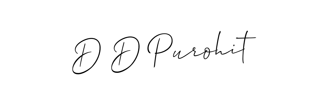 How to make D D Purohit name signature. Use Allison_Script style for creating short signs online. This is the latest handwritten sign. D D Purohit signature style 2 images and pictures png