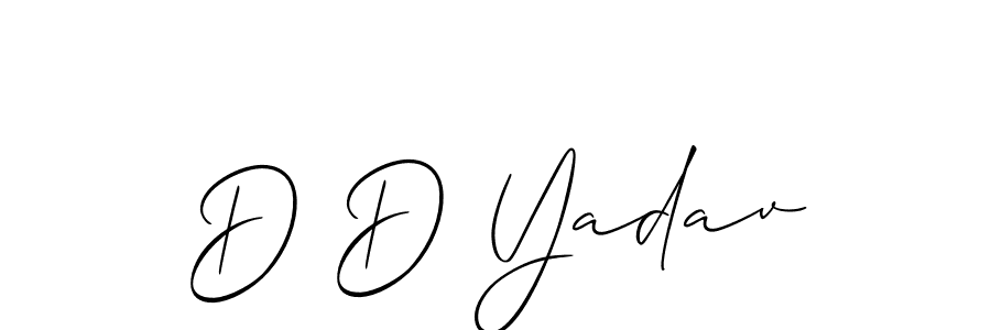 Similarly Allison_Script is the best handwritten signature design. Signature creator online .You can use it as an online autograph creator for name D D Yadav. D D Yadav signature style 2 images and pictures png