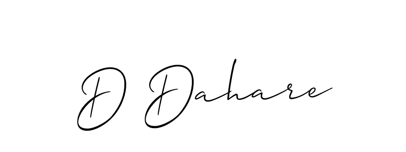 Design your own signature with our free online signature maker. With this signature software, you can create a handwritten (Allison_Script) signature for name D Dahare. D Dahare signature style 2 images and pictures png