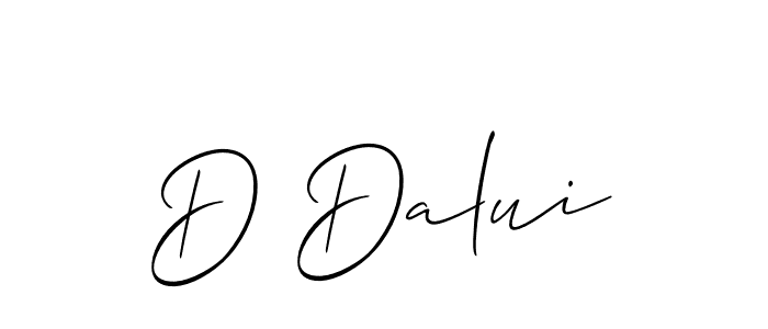 Also You can easily find your signature by using the search form. We will create D Dalui name handwritten signature images for you free of cost using Allison_Script sign style. D Dalui signature style 2 images and pictures png