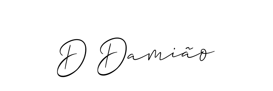 How to make D Damião name signature. Use Allison_Script style for creating short signs online. This is the latest handwritten sign. D Damião signature style 2 images and pictures png
