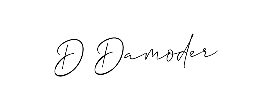 Use a signature maker to create a handwritten signature online. With this signature software, you can design (Allison_Script) your own signature for name D Damoder. D Damoder signature style 2 images and pictures png