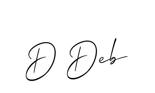 How to make D Deb name signature. Use Allison_Script style for creating short signs online. This is the latest handwritten sign. D Deb signature style 2 images and pictures png
