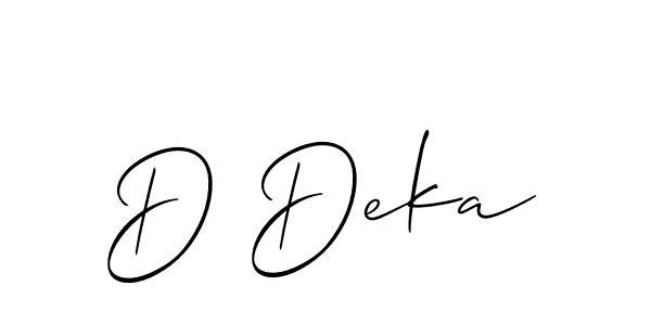 You can use this online signature creator to create a handwritten signature for the name D Deka. This is the best online autograph maker. D Deka signature style 2 images and pictures png