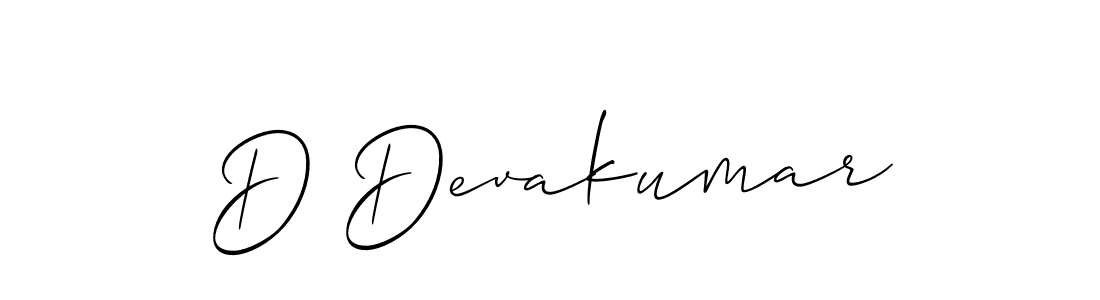 How to make D Devakumar name signature. Use Allison_Script style for creating short signs online. This is the latest handwritten sign. D Devakumar signature style 2 images and pictures png
