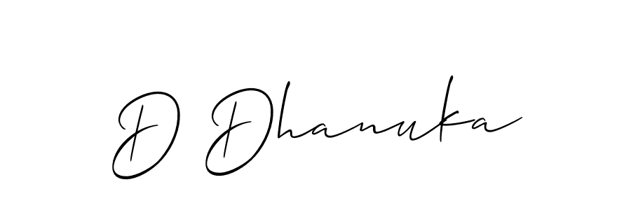Also You can easily find your signature by using the search form. We will create D Dhanuka name handwritten signature images for you free of cost using Allison_Script sign style. D Dhanuka signature style 2 images and pictures png