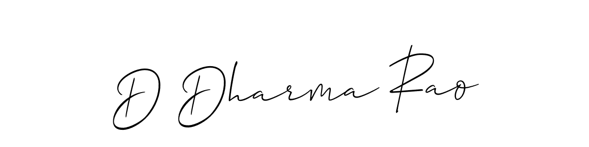 The best way (Allison_Script) to make a short signature is to pick only two or three words in your name. The name D Dharma Rao include a total of six letters. For converting this name. D Dharma Rao signature style 2 images and pictures png