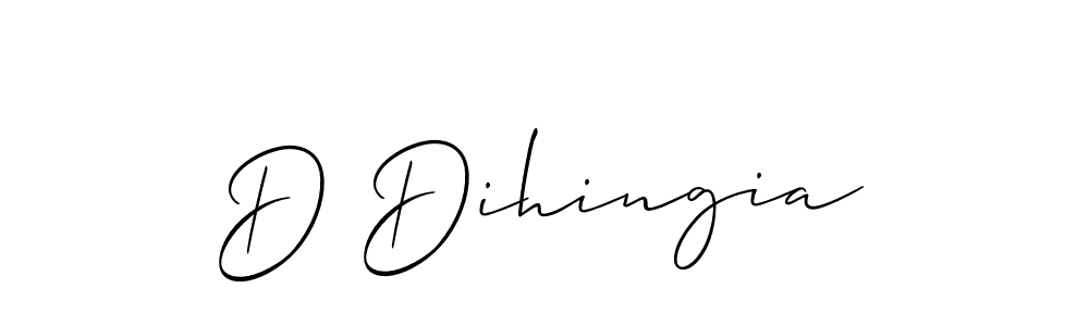 Also we have D Dihingia name is the best signature style. Create professional handwritten signature collection using Allison_Script autograph style. D Dihingia signature style 2 images and pictures png