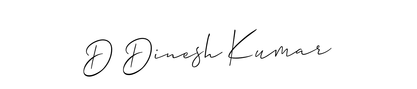 The best way (Allison_Script) to make a short signature is to pick only two or three words in your name. The name D Dinesh Kumar include a total of six letters. For converting this name. D Dinesh Kumar signature style 2 images and pictures png