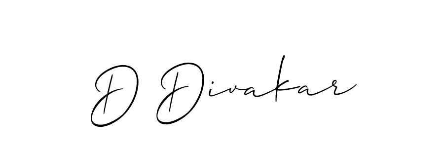 How to make D Divakar name signature. Use Allison_Script style for creating short signs online. This is the latest handwritten sign. D Divakar signature style 2 images and pictures png