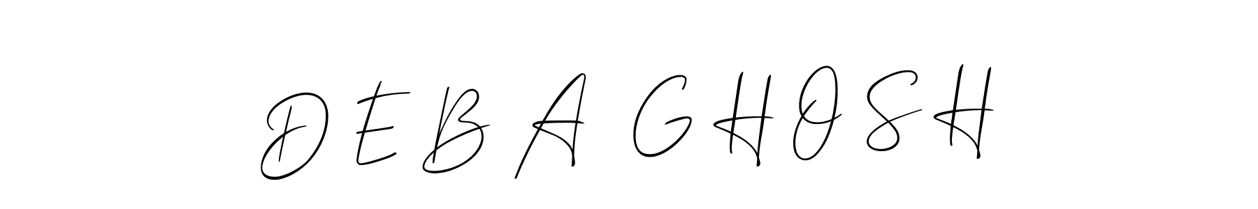 It looks lik you need a new signature style for name D E B A  G H O S H. Design unique handwritten (Allison_Script) signature with our free signature maker in just a few clicks. D E B A  G H O S H signature style 2 images and pictures png