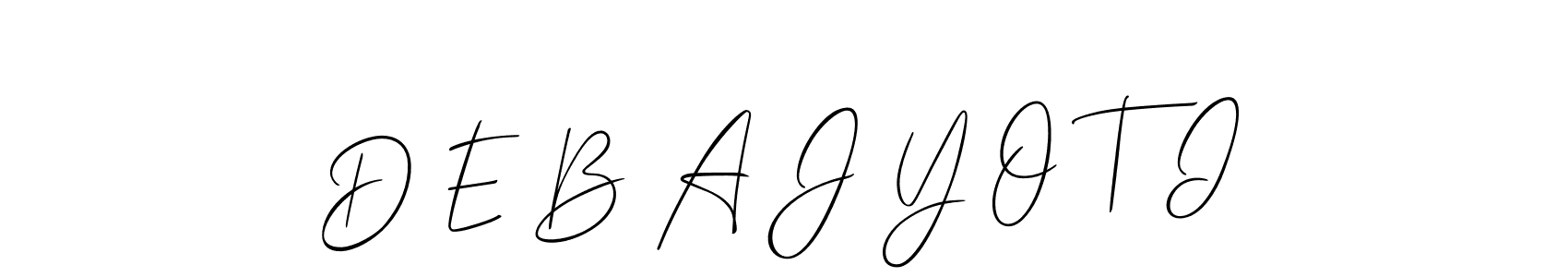 Design your own signature with our free online signature maker. With this signature software, you can create a handwritten (Allison_Script) signature for name D E B A J Y O T I. D E B A J Y O T I signature style 2 images and pictures png