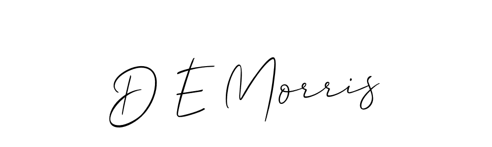You should practise on your own different ways (Allison_Script) to write your name (D E Morris) in signature. don't let someone else do it for you. D E Morris signature style 2 images and pictures png