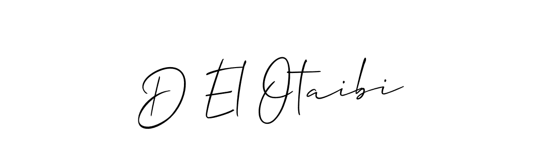 Make a beautiful signature design for name D El Otaibi. With this signature (Allison_Script) style, you can create a handwritten signature for free. D El Otaibi signature style 2 images and pictures png