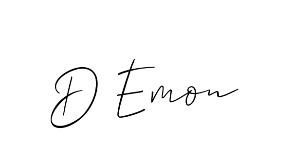 Create a beautiful signature design for name D Emon. With this signature (Allison_Script) fonts, you can make a handwritten signature for free. D Emon signature style 2 images and pictures png