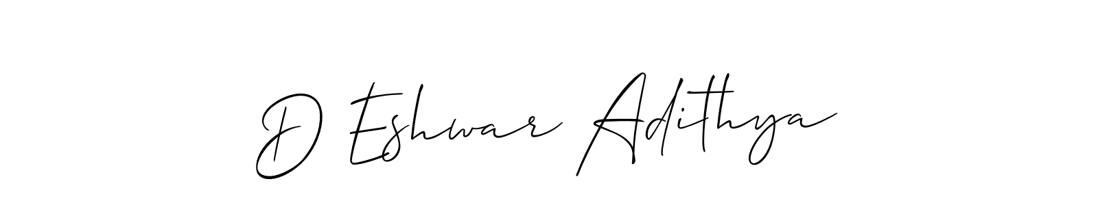 Design your own signature with our free online signature maker. With this signature software, you can create a handwritten (Allison_Script) signature for name D Eshwar Adithya. D Eshwar Adithya signature style 2 images and pictures png